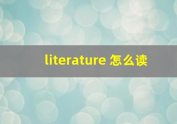 literature 怎么读